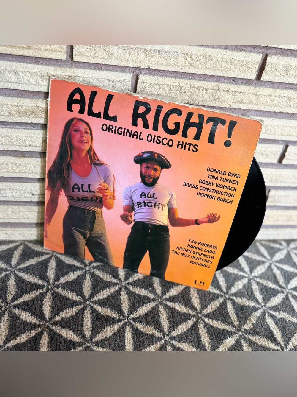 70's "All Right!" Original Disco Hits Record - 1976 - Disco Compilation Album